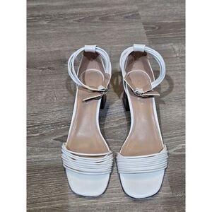BCBG Women's White Ankle Strap Sandals Size‎ 9.5M